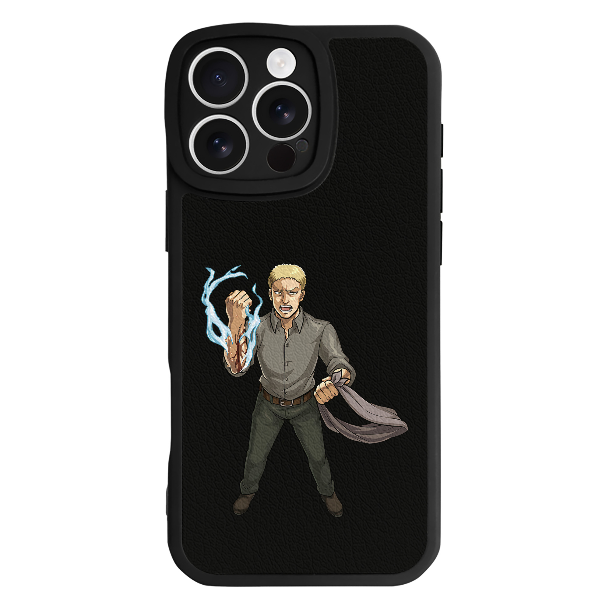（画像用） 進撃の巨人 ライナー・ブラウン Attack on Titan Reiner Braun 【iPhone 16シリーズ対応】シリコンスマホケース（レザー調） 材質：シリコン